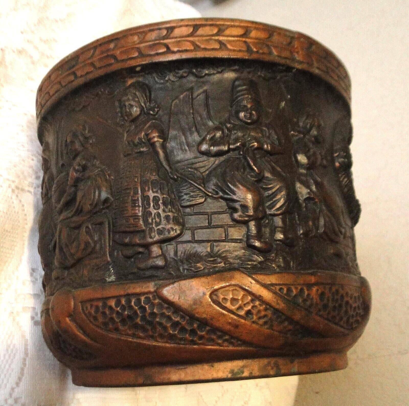 Old planter cache pot bretby clanta n2410 h pottery characters relief