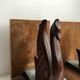 Pair of greenhouse books swans in wood and bakelite 50s