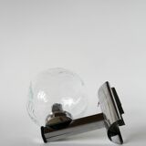 Chrome and molded glass wall lamp, 1970
