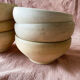 6 Small Antique Glazed Stoneware Bowls in Digoin Style