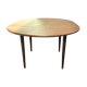 Ancienne table à manger scandinave en bois de teck et pieds compas avec rallonges vintage
