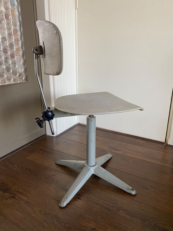 Chaise de bureau industrielle vintage, années 1950
