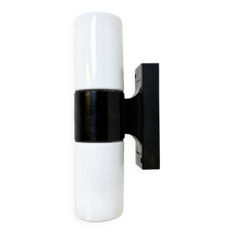 Industrial Brown Bakelite Wall Light with Milk Glass, 1960s