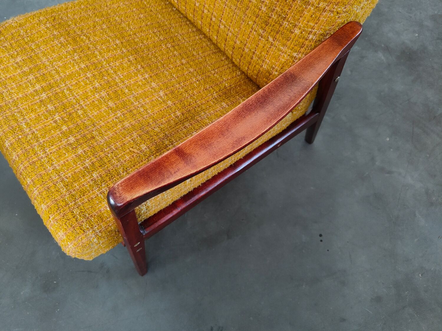 Pair of armchairs Jiri Jiroutek bouclette Yellow 1960