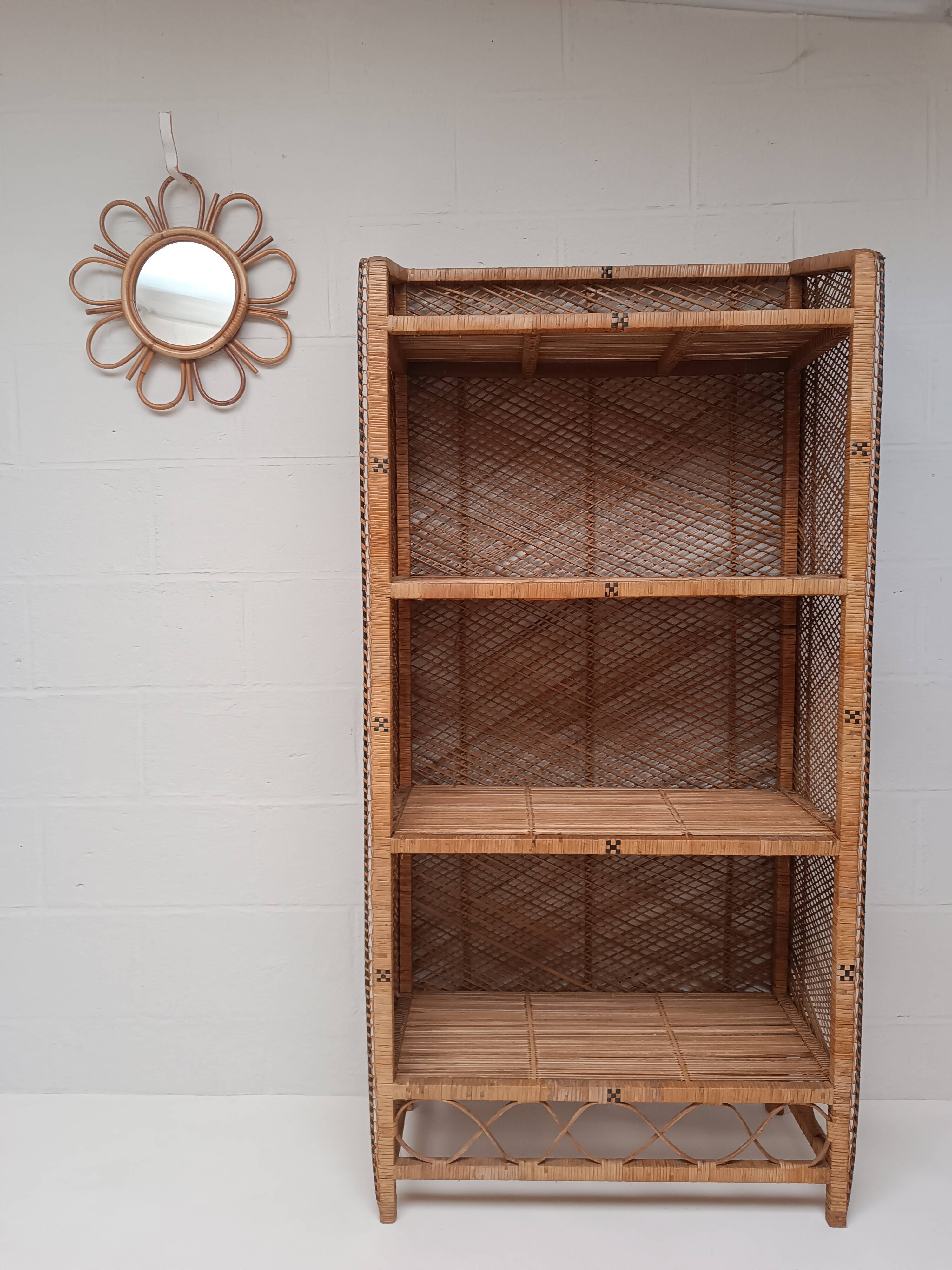 Vintage rattan shelf