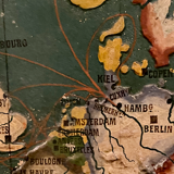 Vintage relief map of the world (planisphere)