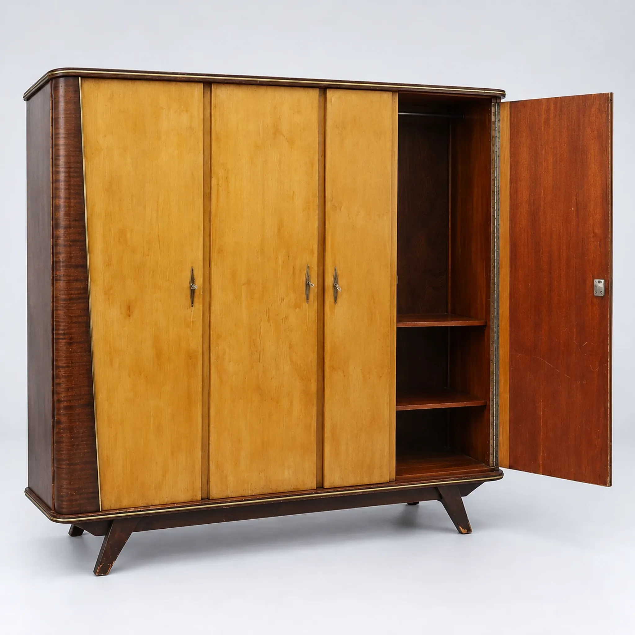 Vintage 4-door wardrobe from the 1950s