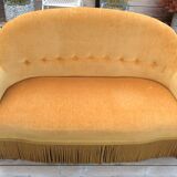 Yellow velvet toad sofa