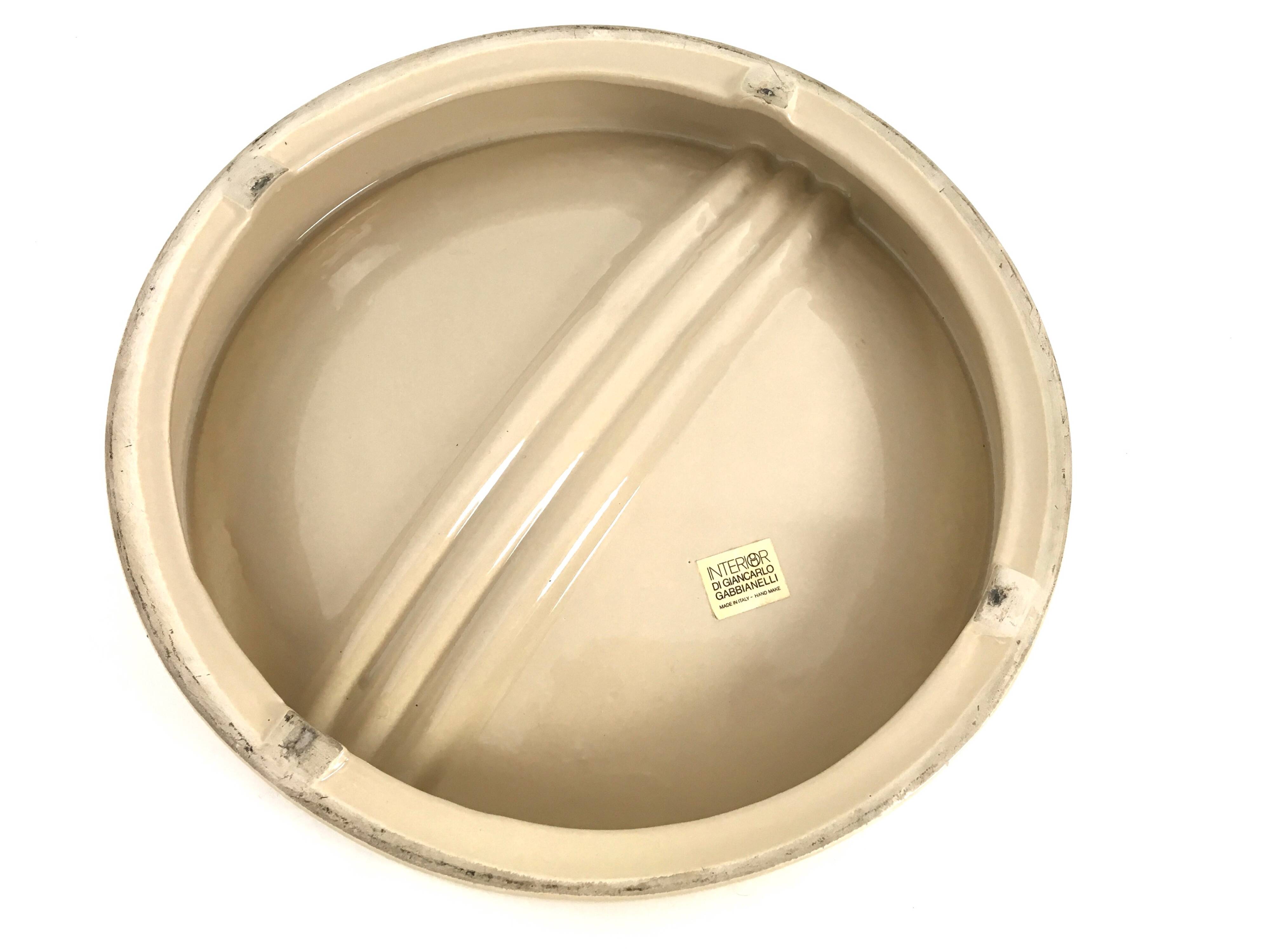 Round Antique Beige Catch All by Giancarlo Gabbianelli, Italy