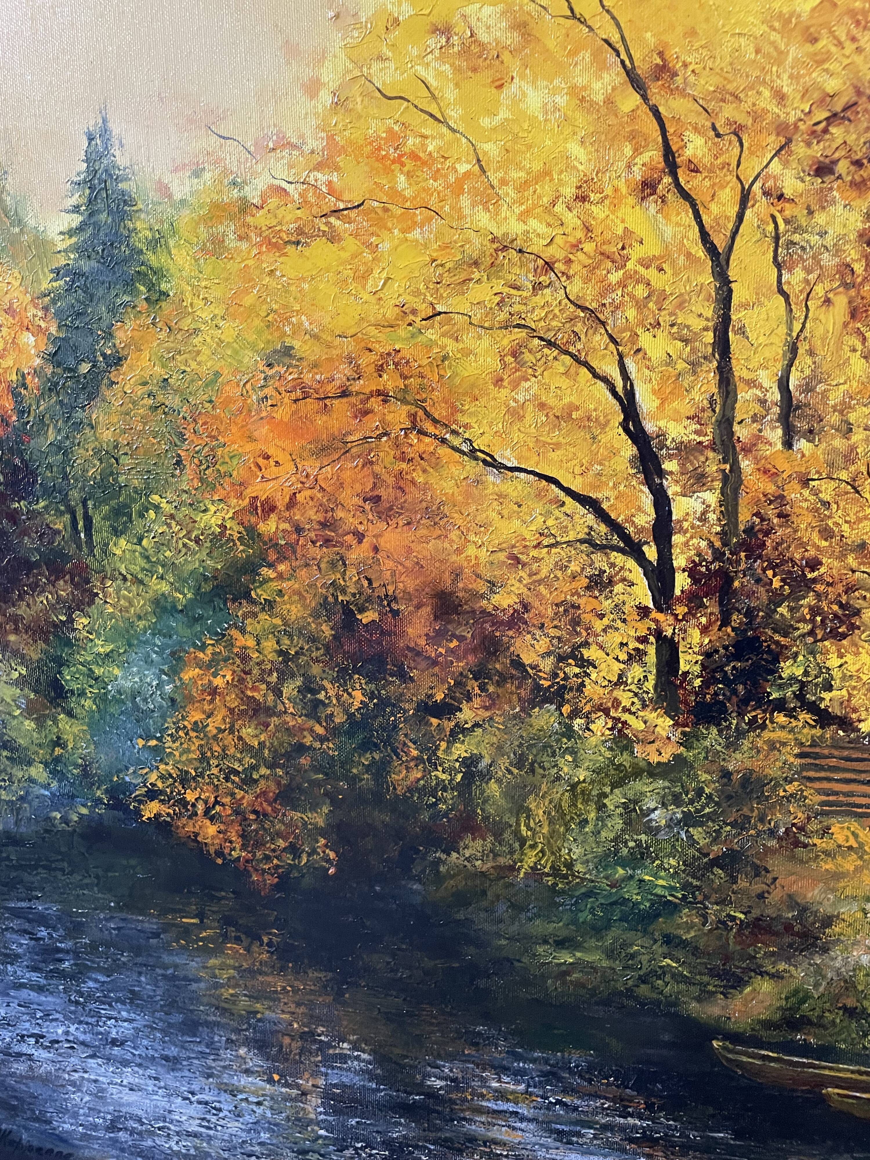 Landscape painting in oil on canvas, signed.