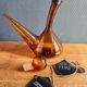 Vintage Amber Glass Wine Carafe - Artisan Decanter in Porron Style