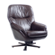 Vintage Swivel Chair In Brown Leather, Finland 1960s
