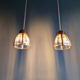 Suspension design en laiton et verre transparent (5 disponibles)