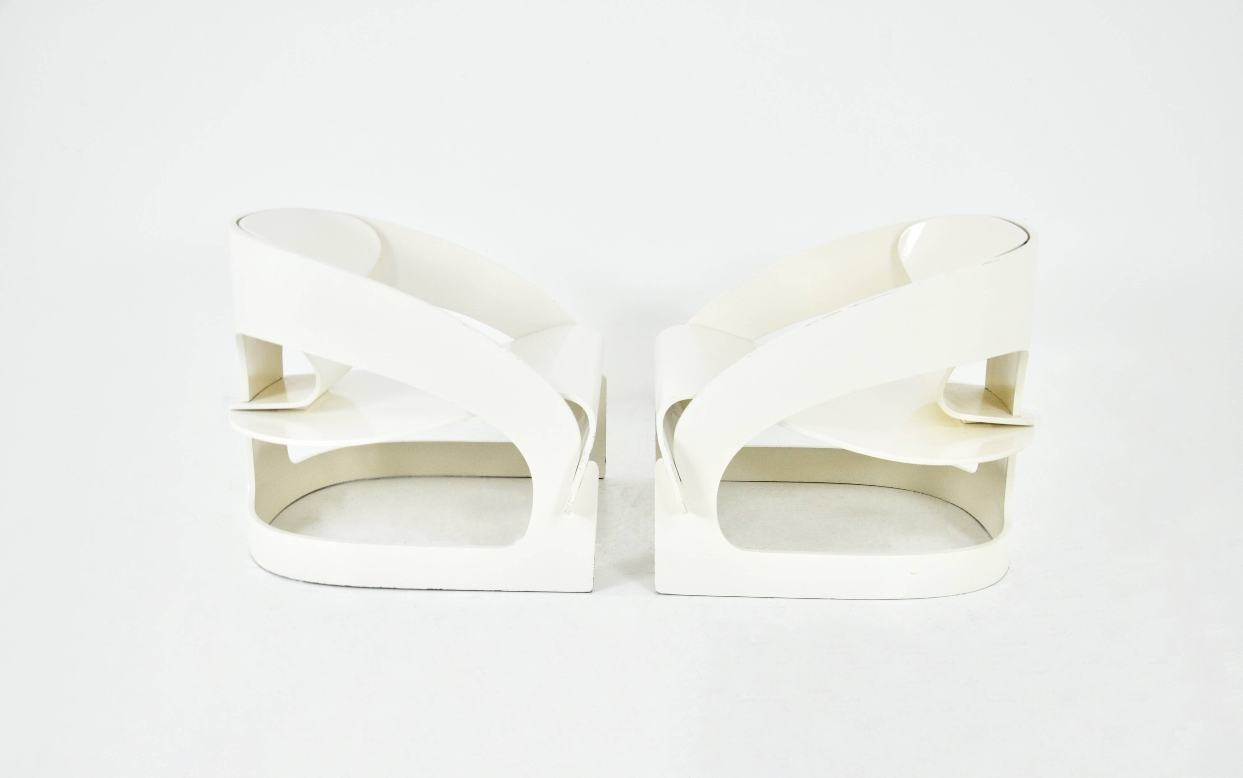 Pair of Model 4801 Armchairs by Joe Colombo for Kartell, 1960s