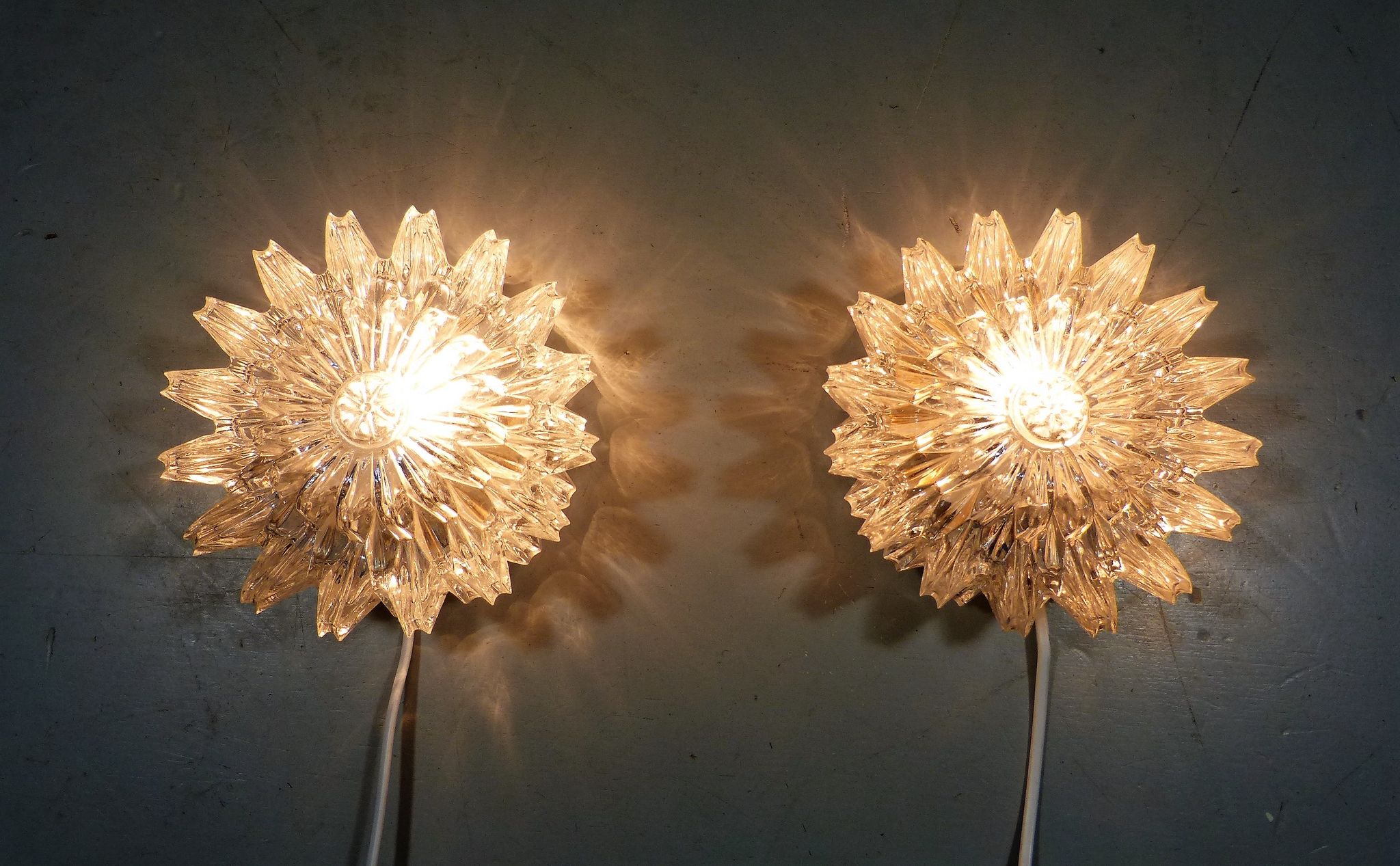 Set of 2 wall lamps by Glashütte Limburg Germany, 1960’s