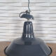 Industrial pendant lamp enamelled blue grey, vintage, 50s