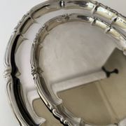 Vintage Baroque Style Italian Stainless Steel Pair of Serving Platters