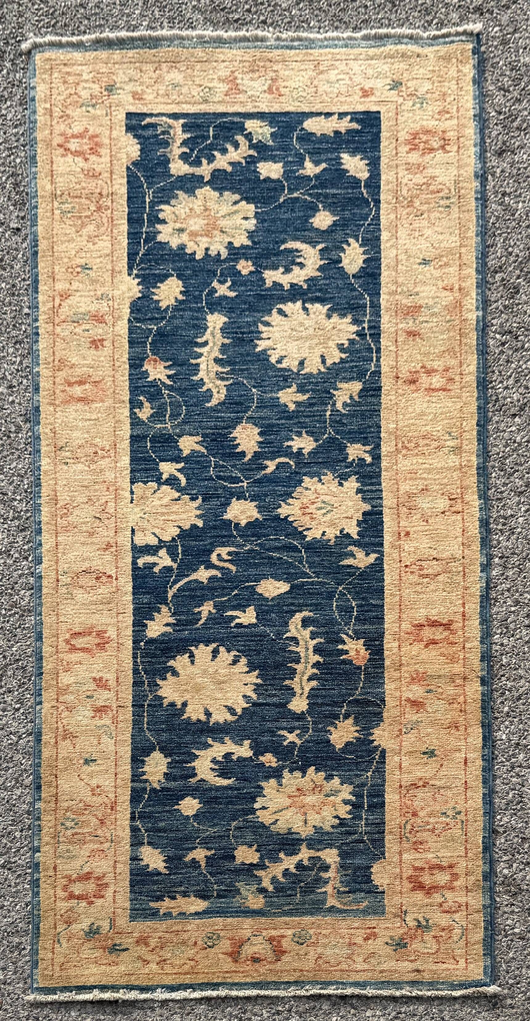Afghan Chobi Ziegler hand-knotted rug: 200 x 75 cm - Made of wool