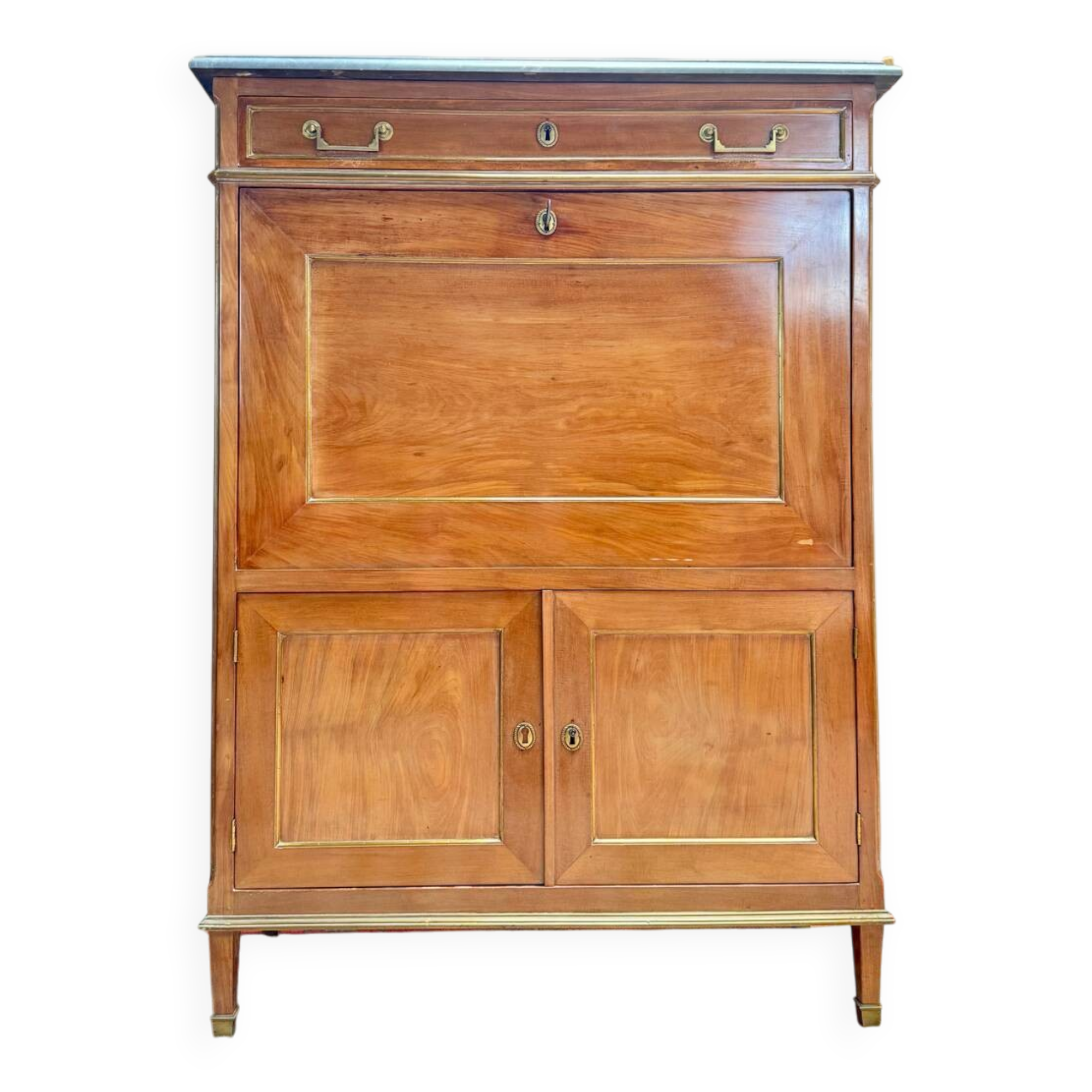 Lebrund Jean-Baptiste Louis XVI period mahogany secretary stamped