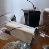 Vintage suspension 5 lights, glass and chrome