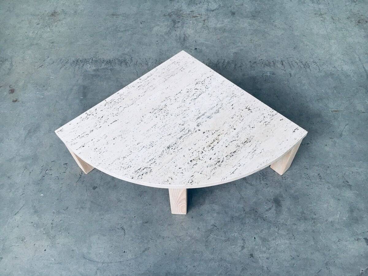 Mid-Century Modern Travertine Edge Side Table, Italy, 1970s