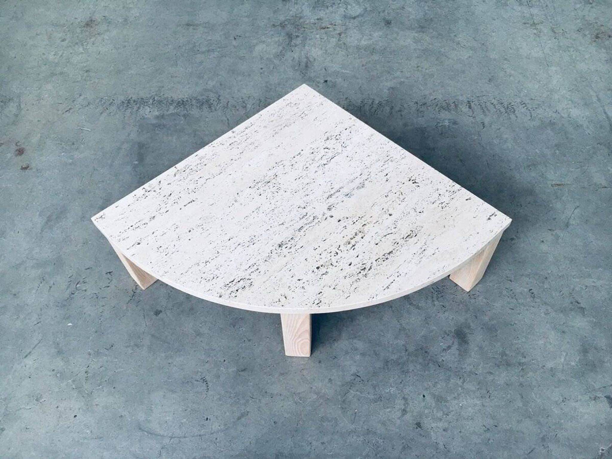 Mid-Century Modern Travertine Edge Side Table, Italy, 1970s