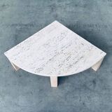 Mid-Century Modern Travertine Edge Side Table, Italy, 1970s