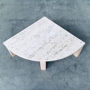 Mid-Century Modern Travertine Edge Side Table, Italy, 1970s