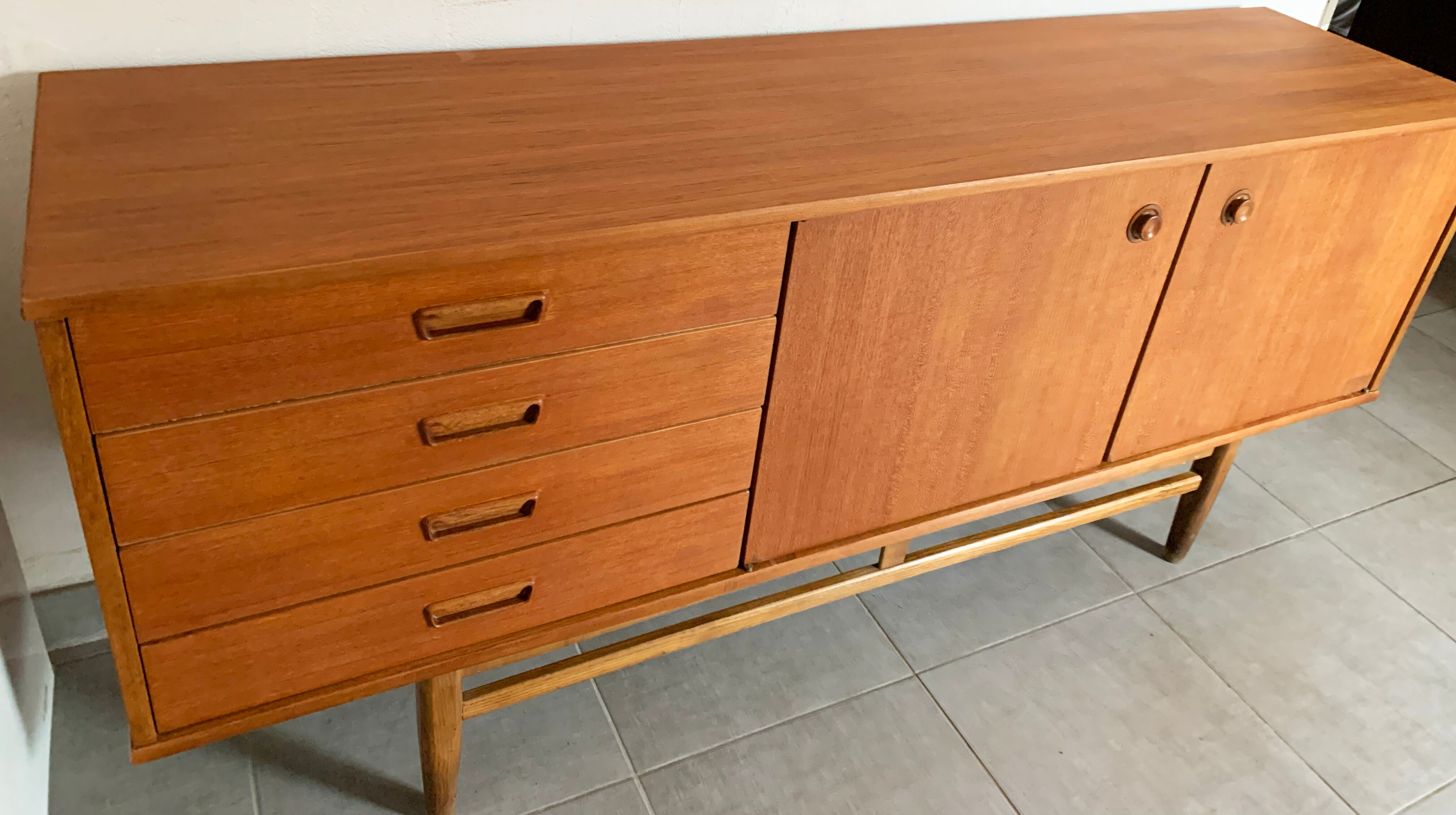 Vintage Scandinavian enfilade from the 60s in teak