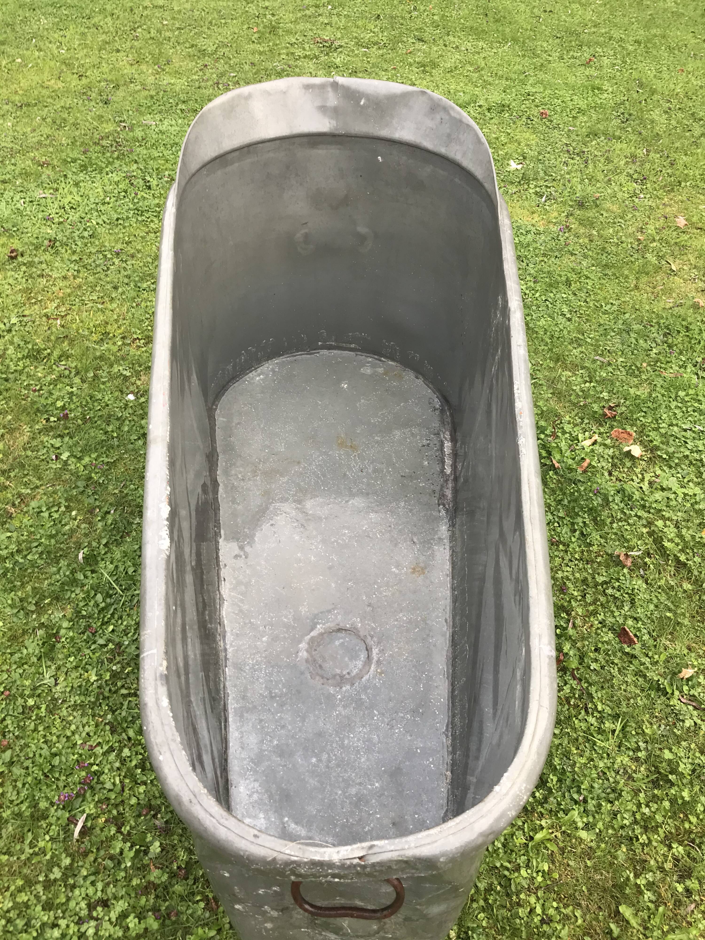 Old zinc bathtub