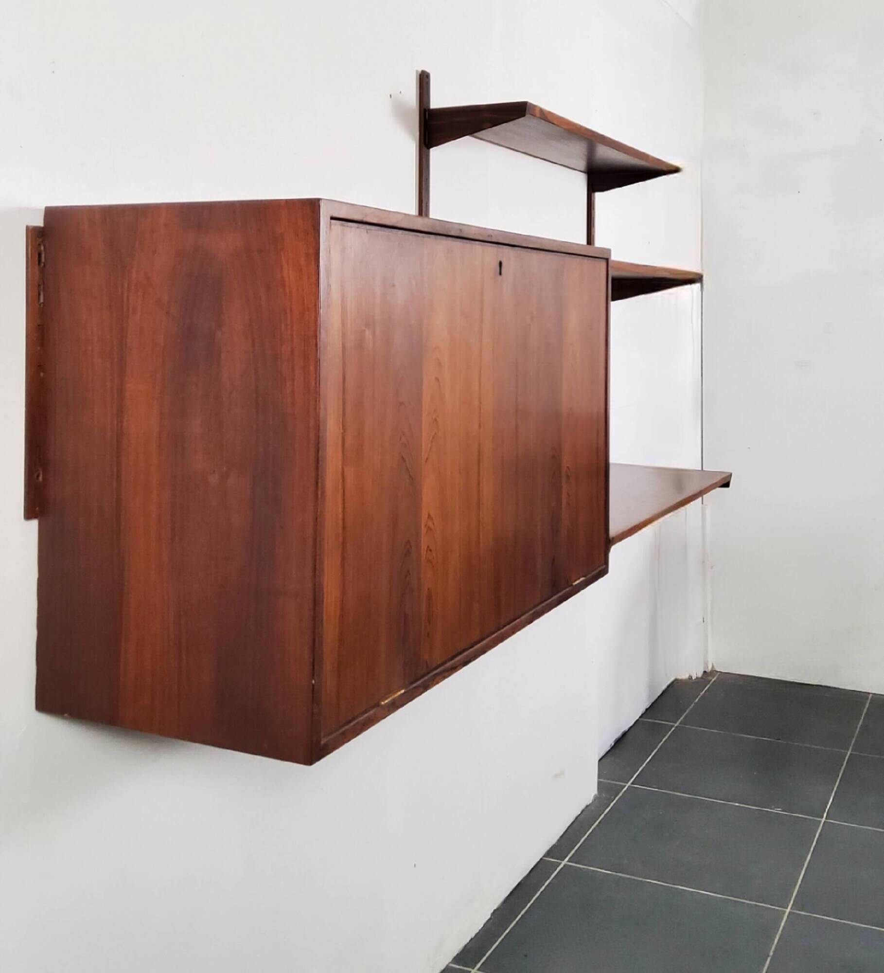 Etagere secrétaire mural scandinave en bois Design Kai Kristiansen
