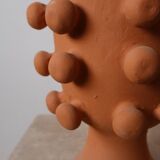 Handmade terracotta sculptural cache pot vase