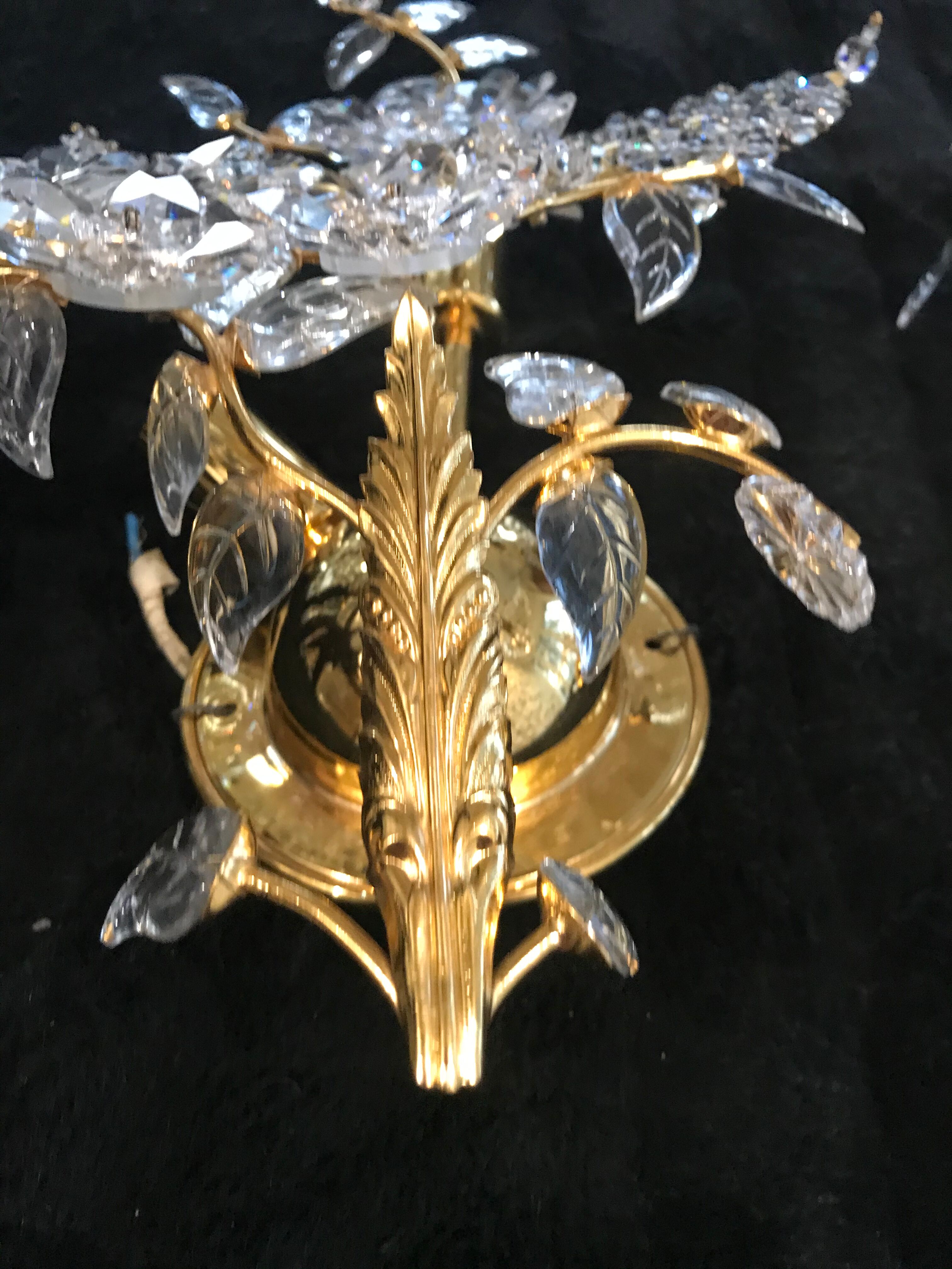 Palwa crystal pair wall light