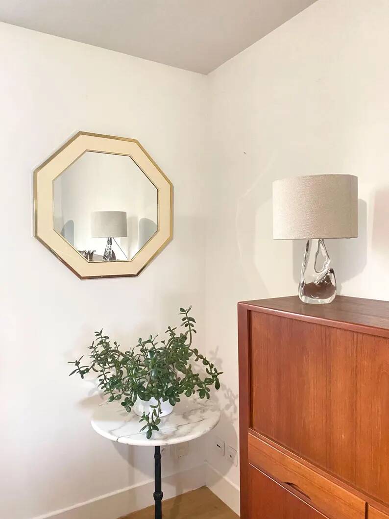 Octagonal mirror by Jean Claude Mahey, France 1970s