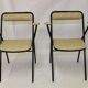 Pair of folding chairs with vintage armrests, 70s