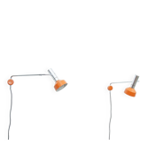 Set of 2x Minilux wall lamps by Rosemarie & Rico Baltensweiler, 1960s