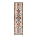 3x11 geometric oushak runner rug,97x348cm