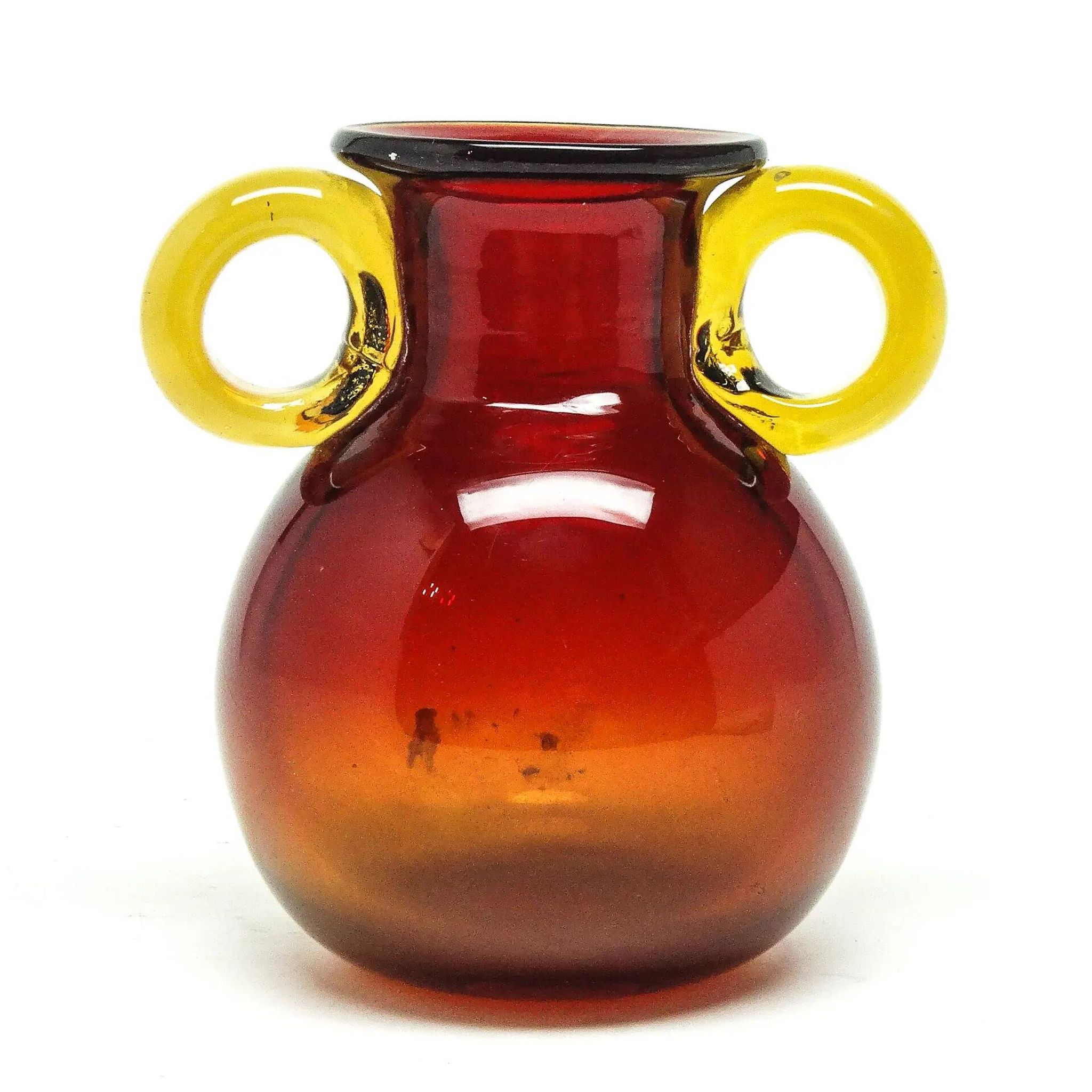 Vase, mid-century modern, glass, designed by J. Słuczan-Orkusz, Poland, 1970s