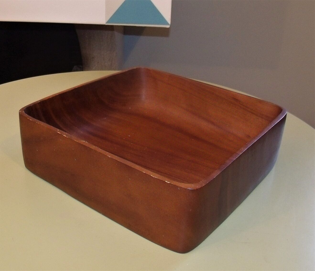 Great deep dish fruit basket empty Pocket Scandinavian vintage teak