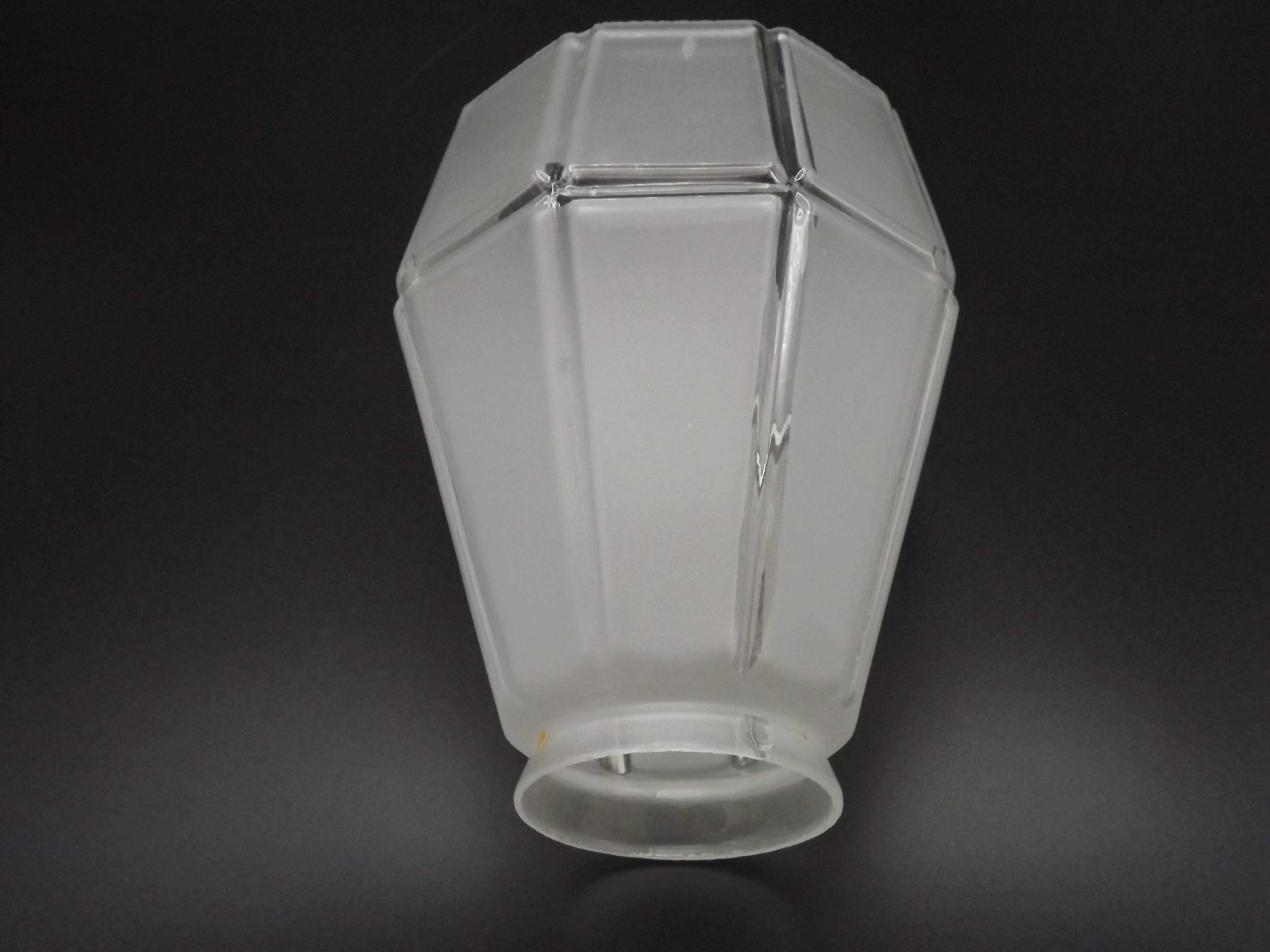 French Vintage Art Deco Replacement Shade With Grooved Abstract Design 0184