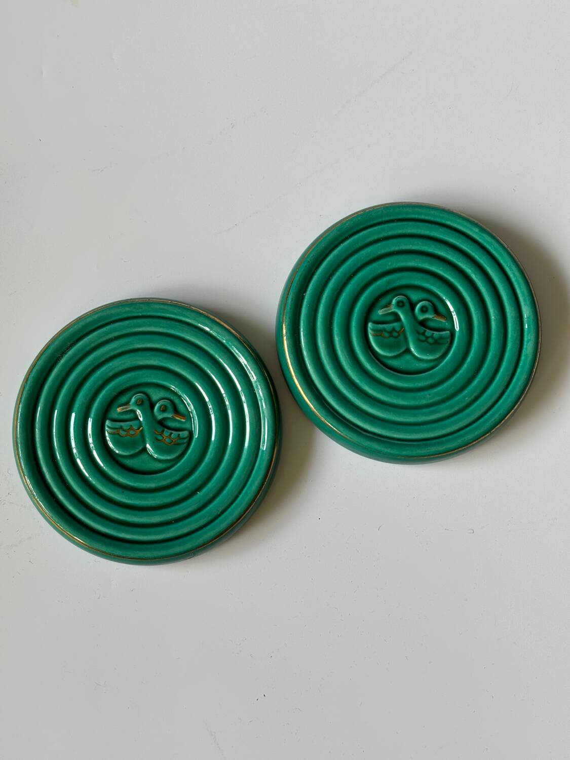 Glazed ceramic bottle coaster