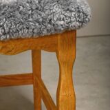 Henning Kjærnulf Set of 6 Razorblade Dining Chairs in Lambswool and Oak
