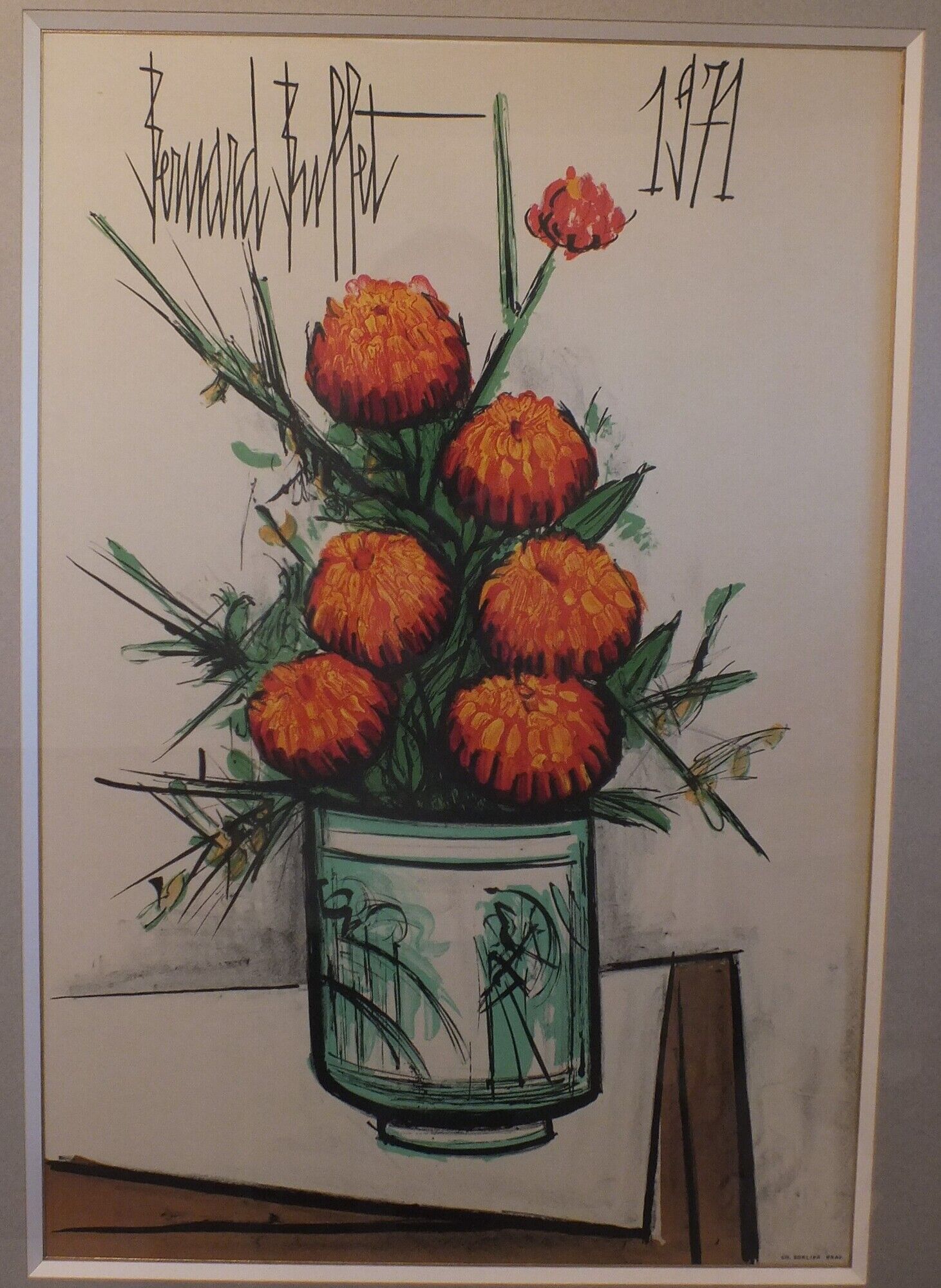 Bernard Buffet (1928-1999) les Zinnias 1971 - lithograph Charles Sorlier Grav.