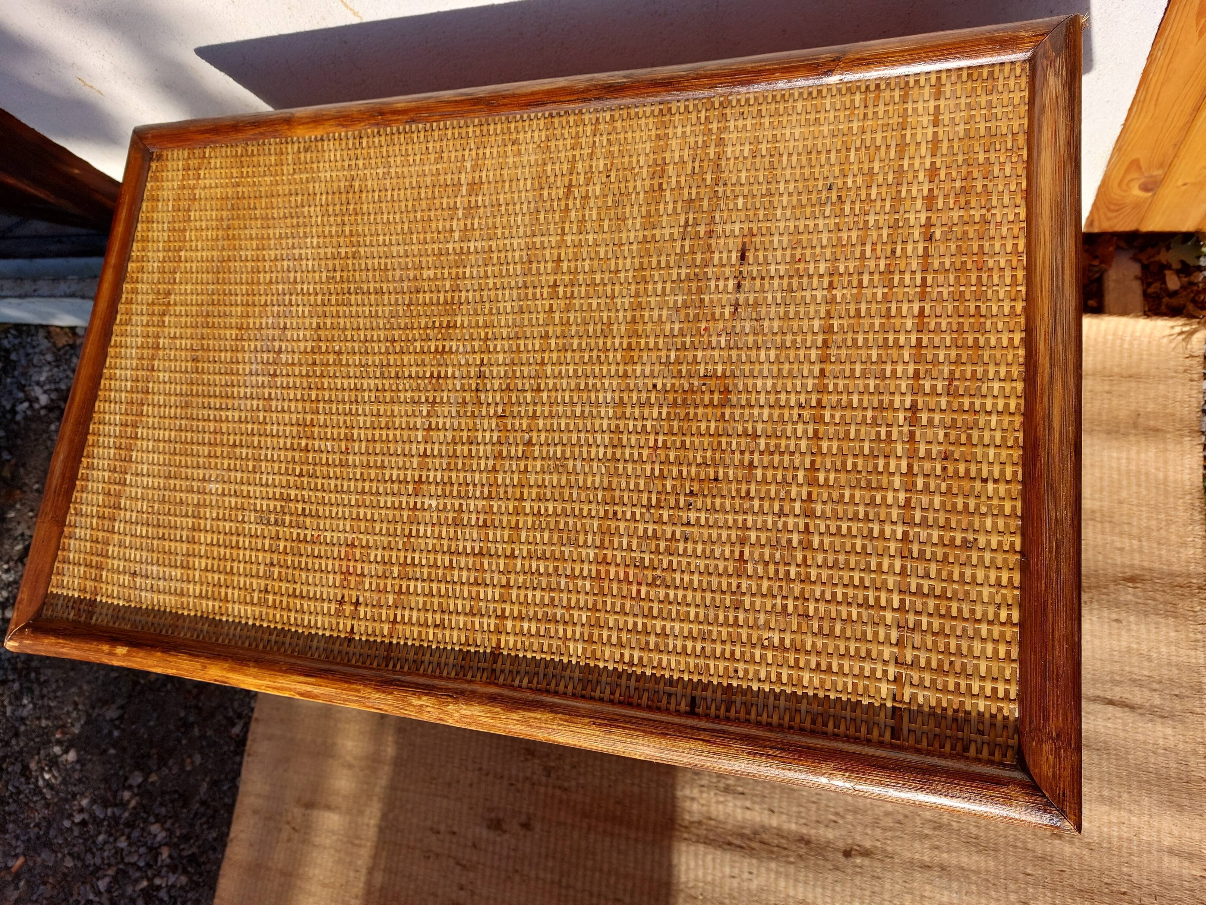 Wicker chest of drawers, canning and bamboo wood