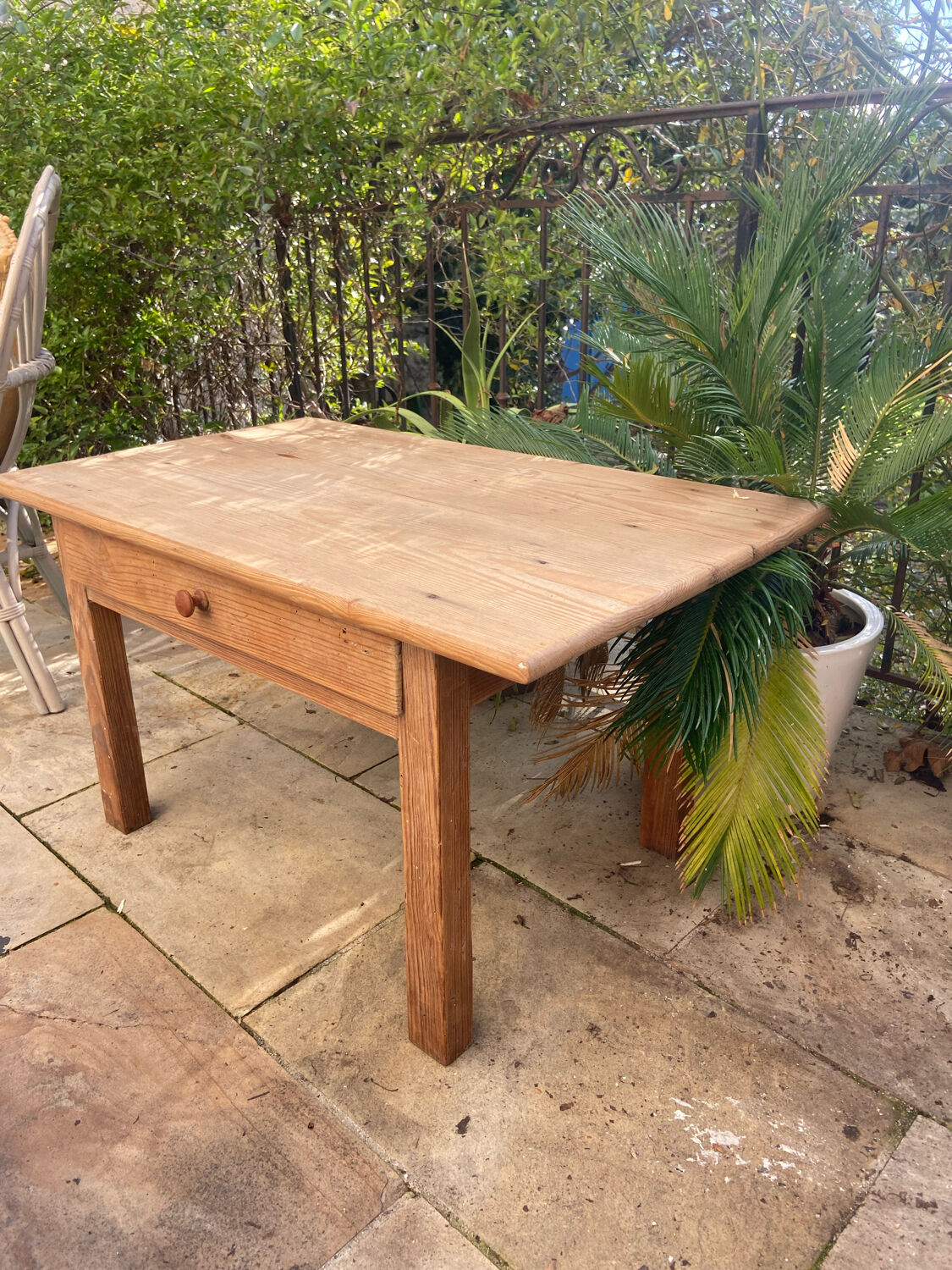 Vintage pine farmhouse coffee table