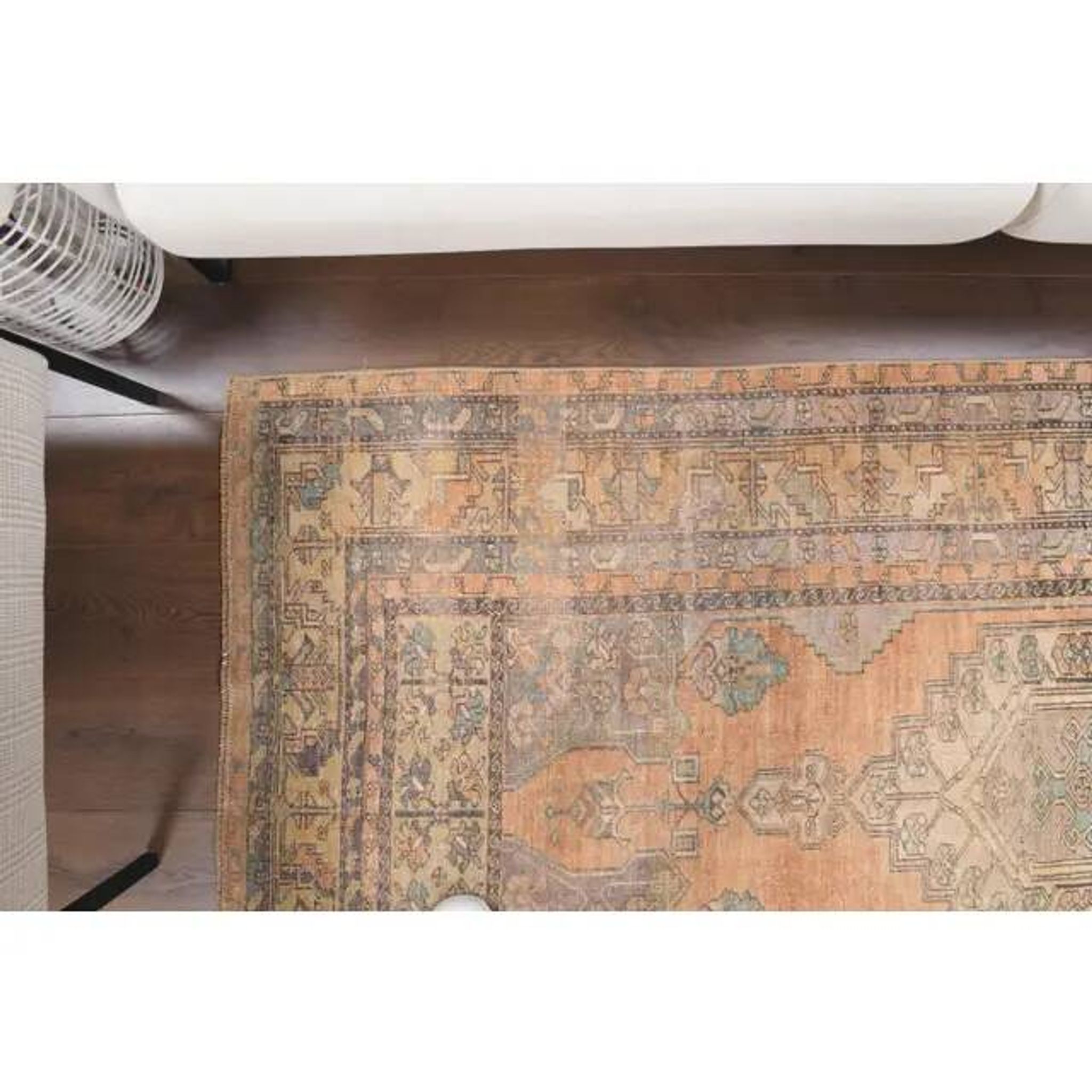 Vintage Turkish Oushak Handmade Wool Cotton Orange Area Rug 124x251