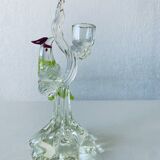 Glass bird candle holder