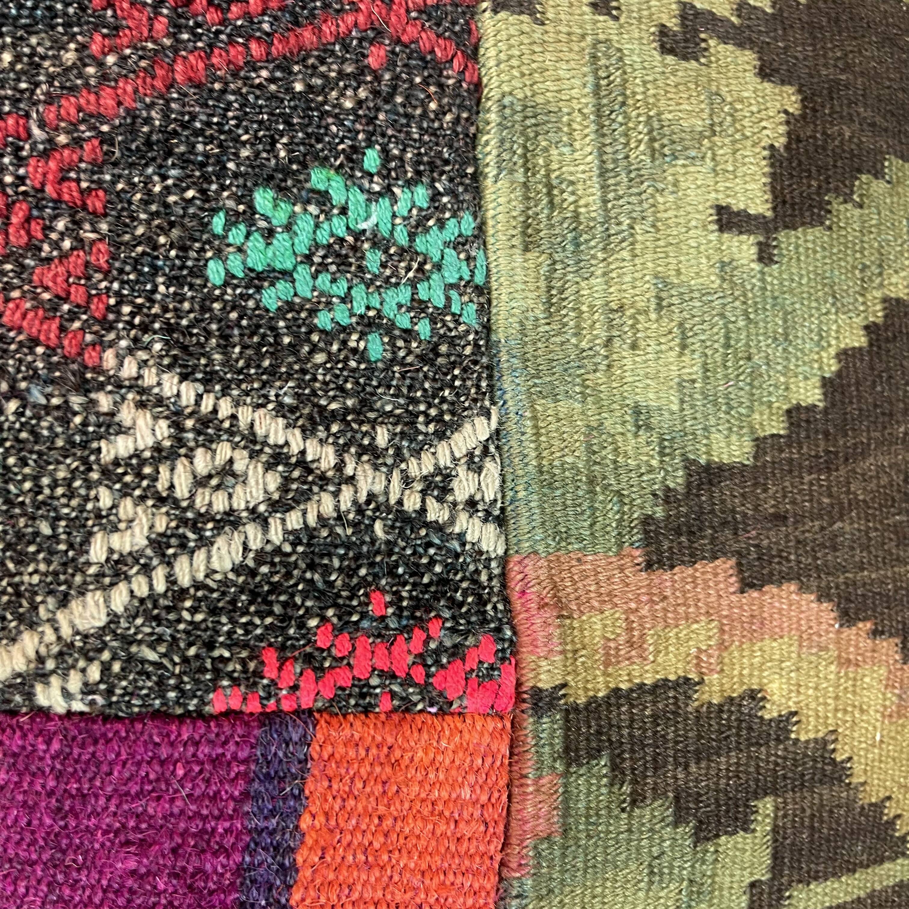 Vintage Turkish Kilim Patchwork Cushion Cover , 40 x 40 cm