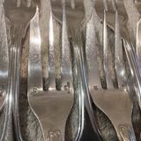 12 silver-plated metal cake forks by Christofle Vendôme 15.2