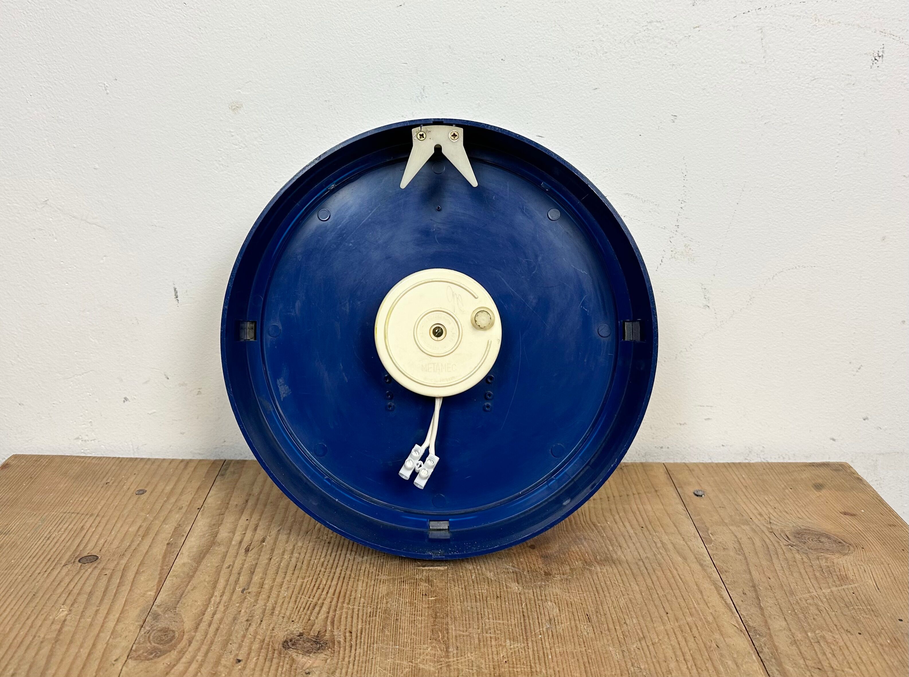 Vintage Blue Bakelite Electric Wall Clock from Metamec, 1970s